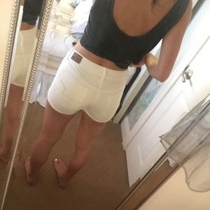 American Eagle Super Stretch White denim shorts